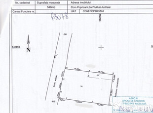 Teren Intravilan Vulturi, Popricani - Persoana Fizica 546MP